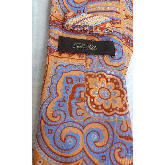 Tasso Elba Psychedelic Colorful Paisley Tie - Picture 5 of 5
